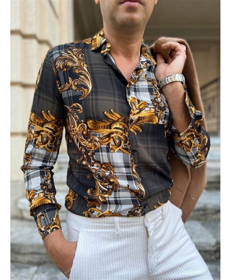 camicia uomo fantasia versace|Camicie Fantasia VERSACE Uomo .